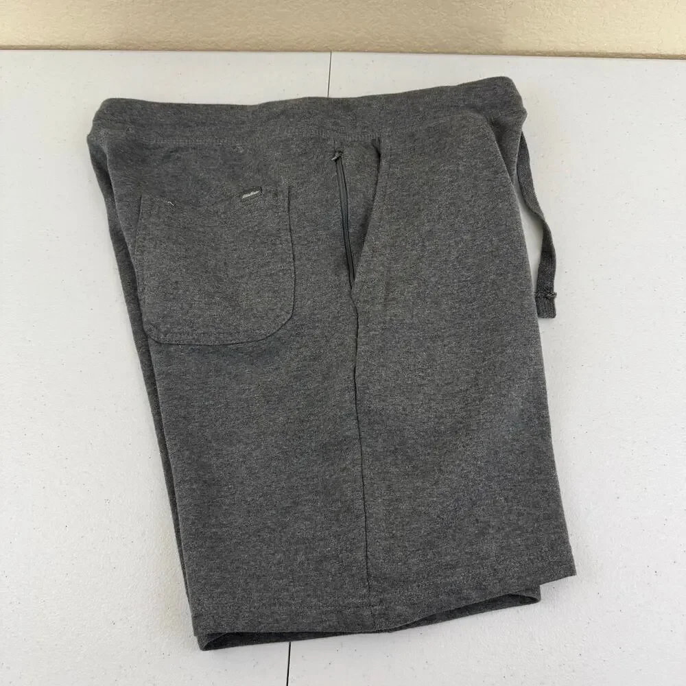 Eddie Bauer Lounge Shorts Mens Size S Gray Knit Outdoors Hiking Travel Athletic